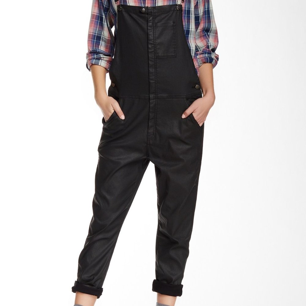 Current/Elliott Black Coated Ranch Hand overalls
